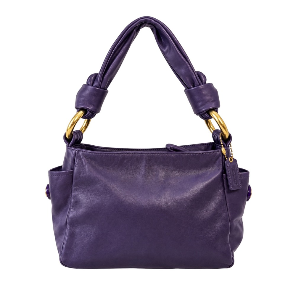 Coach 42167 Resort Purple Leather Top Handle Mini Shoulder Bag Gold Hardware Y2K